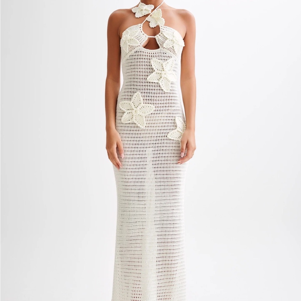 BNWT Meshki Kyla Floral Cream Crochet Dress